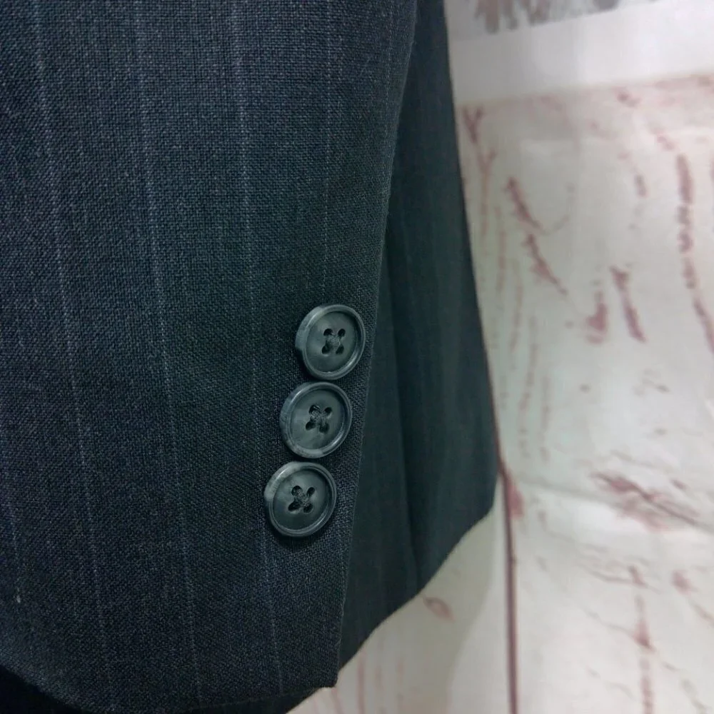 David Taylor Charcoal Striped Suit Blazer 42L